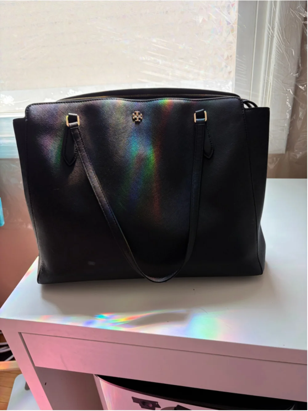 Tory Burch Black Gold work Tote Bag